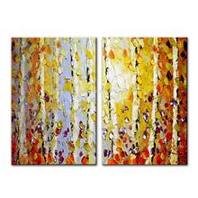 Mintura Handpainted Knife Tree Oil Painting On Canvas Modern Abstract Landscape Wall Art Picture For Living Room Home Decoration 2024 - buy cheap