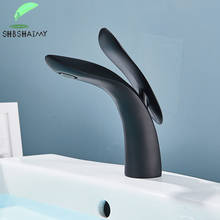 Matte Black Basin Faucet Bathroom Faucet Solid Cold and Hot Water Mixer  Single Handle Water Sink Tap Single Holder Single Hole 2024 - buy cheap