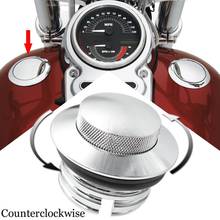 Motorcycle Chrome Left Side Screw-In Flush Mount Fuel Tank Gas Cap Fit for Harley Softail Dyna  Aluminum 2024 - buy cheap