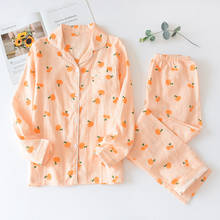 Conjunto de pijama de algodón puro para mujer, ropa de dormir con pantalones finos de manga larga, para primavera y otoño, H1219 2024 - compra barato