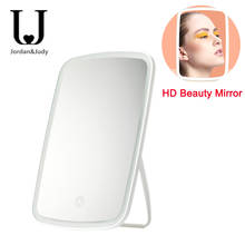 Jordan & judy espelho de maquiagem ajustável temperatura de cor brilho desktop led toque casa anti-azul luz hd inteligente beleza espelho 2024 - compre barato