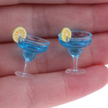 2Pcs Mini Resin Cocktail Cup Simulation Drink Glass Model Toy Doll House Decoration Scale 1/12 Dollhouse Miniature Accessories 2024 - buy cheap