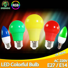 Lâmpada de led e27 e14 colorida, de 3w 5w 7w rgb a60 a50 g45 c35 smd 2835 ac 220v 240v para lanterna de globo