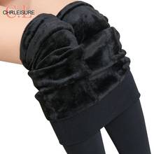 CHRLEISURE Warm Women's Velvet Winter Leggings Ankle-Length Keep Autumn Winter Solid Pants High Waist Large Size Women Leggings 2024 - buy cheap