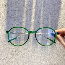 Женская оправа для очков ярких цветов в стиле ретро, Зеленая прозрачная оправа для оптических очков, очки Gafas oculos, прозрачные круглые очки 2024 - купить недорого