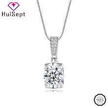 Huisept colar 925 prata esterlina jóias 1 quilates moissanites gemstone pingente para as mulheres casamento noivado festa acessórios 2024 - compre barato