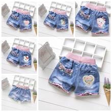 New Summer Korean Girls Lace Hole Jeans Shorts Cowboy Kids Girls Cute Shorts Jeans Short Lace Pocket Denim Shorts Children 3-15Y 2024 - buy cheap