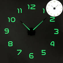Relógio de parede luminoso design moderno, relógio grande digital 3d diy, decoração de casa, espelho adesivo 2024 - compre barato