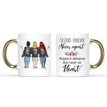 3 Girls Mugs Personalized Best Friends Forever Coffee Mug Gift Cute Cups Tazas De Ceramica Creativas 2024 - buy cheap