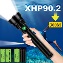 xhp90 mergulho xhp70 subaquático poderoso lanterna led lâmpada tocha de mergulho à prova d'água 26650 or18650 xhp50 caça flash flash de mergulho 2024 - compre barato