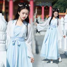 Hanfu-vestido ceñido de estilo chino para mujer, vestido coreano envolvente vintage de verano, ropa de algodón de estilo preppy 2020 2024 - compra barato