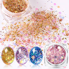 1 Box Nail Mermaid Glitter Flakes Sparkly 3D Hexagon Colorful Sequins Spangles Polish Manicure Nails Art Decorations 2024 - buy cheap