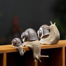 Adornos de Caracol pequeños de cerámica, bonsái, Micro paisaje, accesorios de decoración del hogar para sala de estar, decoraciones de escritorio de mascotas de té 2024 - compra barato