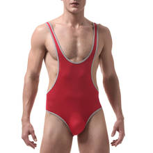 Bodysuit sexy masculino, roupa íntima, macacão ultrafino de uma peça, fitness, luta livre, singlete, roupa esportiva, bodywear 2024 - compre barato