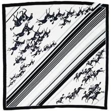 Horse Print 100% Silk Scarf Wraps British Simple Style Black White Silk Shawl Foulard Women Head Scarves 35"x35" 2024 - buy cheap