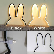 2 Types Baby Night Lamp Rabbit Night Lights for Children Wall Bedroom Home Decorative Lamp USB Power LED Light for Kids Gift 2024 - buy cheap
