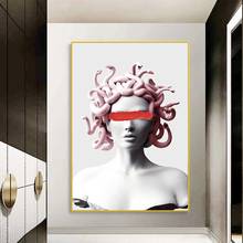 Vaporwave Sculpture Of Medusa Canvas Art Posters Graffiti Art Canvas Paintings On the Wall Art Cover Face of Medusa Pictures 2024 - buy cheap