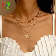F.J4Z трендовые женские ожерелья, модные панк кубинские цепочки, звезда, кулон, массивное ожерелье, воротник, подарок на лето 2021 2024 - купить недорого