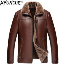 AYUNSUE Genuine Sheepskin Leather Jacket Men 100% Real Wool Liner Short Men's Fur Coat Warm Jackets 2020 Veste 22-1687 KJ1562 2024 - buy cheap