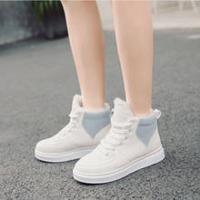 2020 Winter Boots Women Ankle Boots Warm PU Plush Winter Woman Shoes Sneakers Flats Lace Up Ladies Shoes Women Short Snow Boots 2024 - buy cheap