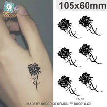 Arte corporal tatuaje temporal impermeable para hombres y mujeres simple diseño de Rosa Negra 3d tatuaje pequeño etiqueta al por mayor HC1048 2024 - compra barato