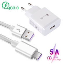 USB 5A Type C Cable Super Charge Fast USB Charger For Samsung S20 A52 A50 for Huawei P20 lite P30 P40 Pro Mate 20 Realme 8i 8s 8 2024 - buy cheap