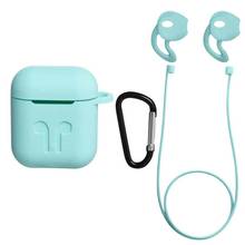 Fundas de silicona para Airpods, funda protectora para auriculares inalámbricos, funda portátil a prueba de golpes con gancho 2024 - compra barato