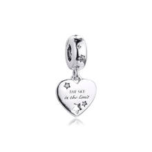 Congratulations Heart & Stars Dangle Charm 925 Sterling Silver Pendant 2021 Bracelets Sparkling Beads for Jewelry Making 2024 - buy cheap