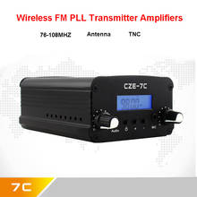 CZE-7C PLL FM передатчик Радио вещательной станции 1 Вт/7 Вт стерео частота 76-108 МГц Pro кампус усилители ЖК-дисплей Подсветка 2024 - купить недорого