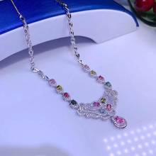 KJJEAXCMY boutique jewelry 925 sterling silver inlaid Natural Tourmaline pendant female necklace chain support detection 2024 - buy cheap