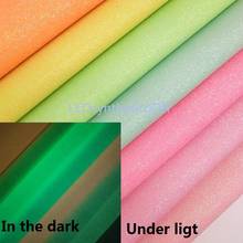 1PC 21X29CM Glows in the Dark Glitter Fabirc, Glitter Leather Sheets For Making Bows  LEOsyntheticoDIY T355 2024 - buy cheap