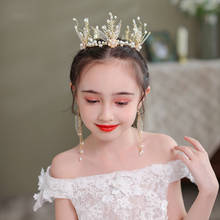 Coronas de princesas y Queen para niñas, Tiaras hechas a mano, diademas, accesorios para el cabello para niños, tocado de joyería de moda 2024 - compra barato