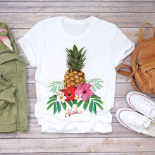 Camiseta con estampado de fruta, piña, sandía y acuarela para mujer, playera estampada Harajuku, camiseta de manga corta de calle 2024 - compra barato