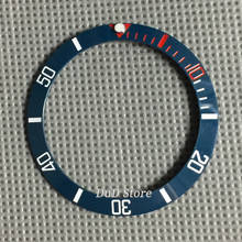 New Bliger High Quality 38mm blue and red Ceramic Watch Bezel Insert Watch Parts Fit 40mm Automatic Watch 2024 - buy cheap