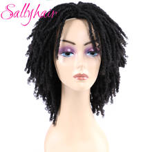 Sallyhair-Peluca de pelo sintético para mujer afroamericana, cabellera artificial de 14 pulgadas, Color marrón Borgoña degradado, rizado corto 2024 - compra barato