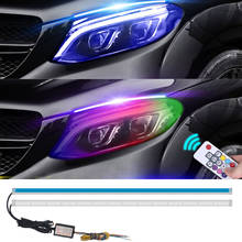 2pc 60cm Colorful RGB LED DRL Strip Headlight for A1 A3 A6 C6 A4 A5 A7 A8 Q3 Q5 Q7 TT S3 S4 S8 Car Daytime Running Lights 2024 - buy cheap