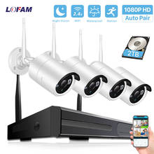 LOFAM 4CH Wireless CCTV System 1080P 2MP WIFI NVR Kit Indoor Outdoor Waterproof IP Security Camera System Video Surveillance Kit 2024 - buy cheap