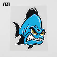 YJZT 11.6CMX14.3CM Blue Shark Car Sticker Cartoon Shark Pvc Decal Decorate 6A-0109 2024 - buy cheap