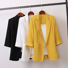 Blazer feminino com um botão, jaqueta estilosa casual coreana plus size 4xl, para escritório, primavera outono 2020 2024 - compre barato