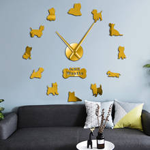 West Highland White Terrier-Reloj de pared silencioso gigante, sin marco, efecto espejo, arte de pared acrílico, mascota, perro, amo mi Westie, decoración 2024 - compra barato