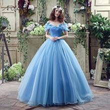 ADLN Blue Ball Gown Quinceanera Dress Princess Cinderella Cosplay Dress Off Shoulder Organza Long Formal Prom Gown Customized 2024 - buy cheap