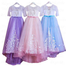 Vestido de baile floral para meninas, 2021, apliques, crianças, vestido de princesa, para casamentos, primeira comunhão, concurso 2024 - compre barato