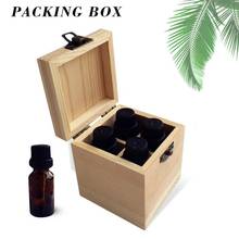 Caja de almacenamiento de botellas de aceite esencial de madera sólida ecológica, 4 rejillas, caja de embalaje de botellas de aceite, caja protectora de almacenamiento de madera 2024 - compra barato