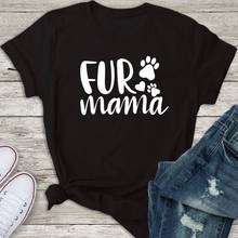 Cute Fur Mama Heart Paw T-shirt Funny 90s Dog Mom Gift Tshirt Harajuku Women Graphic Fur Cat Mom Tee Shirt Top Drop Shipping 2024 - buy cheap