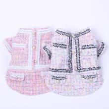 Princess Dog Coat Dress Pet Jacket Plaid Lace Design Cat Puppy Autumn/Winter Warm Apperal Outfit 2024 - купить недорого