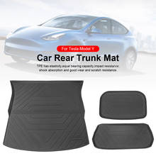 PE Rubber Feet Trunk Mat Waterproof Durable Car Rear Trunk Storage Mat Cargo Tray Protective Pad For Tesla Model Y 2024 - buy cheap