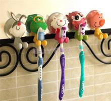 1Pcs Suction Hooks Bathroom Set Accessories Cute Cartoon Animals Cat Rabbit Pig Cow Frog Sucker Toothbrush Holder 2024 - buy cheap