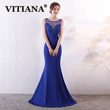 VITIANA Women Mesh Sexy Party Dress Female Elegant Sleeveless Bodycon Trumpet Dresses Femme Noble Banquet Host Night Vestidos 2024 - buy cheap