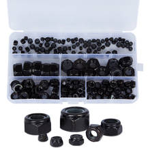 NEW 165pcs Black Hex Nut Nylon M3 M4 M5 M6 M8 M10 M12 Lock Nuts Hardward Fastener Insert Screw Nut Kit with Case 2024 - buy cheap