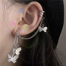 Vienkim 2021 Fashion Butterfly Clip Earrings Ear Hook  Ear Clips Double Pierced Earring Earrings Women Girls Jewelry Accessories 2024 - buy cheap